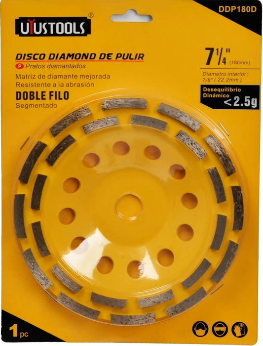 DISCO UYUSTOOLS DE COPA DIAMANTE DE 7X5/8 PLG DDP180D