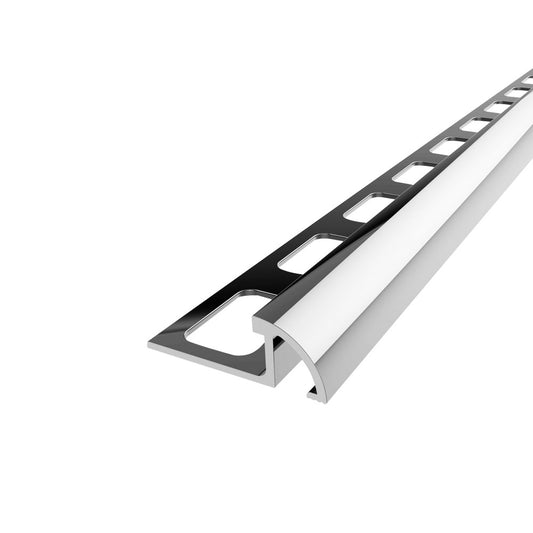 MOLDURA ALUMINIO P/CERAMICA 10MM PLATA BRILLANTE 2.44 METROS 119405