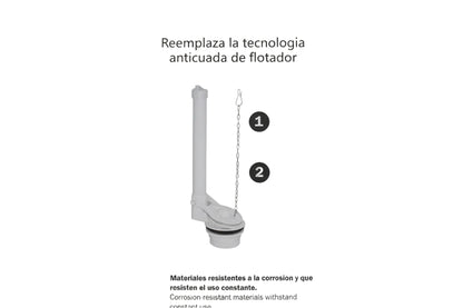 VALVULA DE DESCARGA UNIVERSAL PARA TANQUE DE INODORO DUCAS 20702