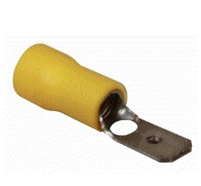 TERMINAL MACHO CABLE 12-10 6.35 mm (1/4 in) CON AISLAMIENTO AMARILLO