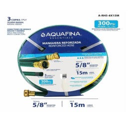 MANGUERA REFORZADA 5/8PLGX15METROS AQUAFINA A-RH5-8X15M