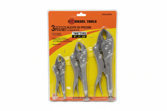 SET DE 3PZS MINI ALICATE DE PRESIÓN  5”, 7” Y 10” DIESEL TOOLS DT010529-3