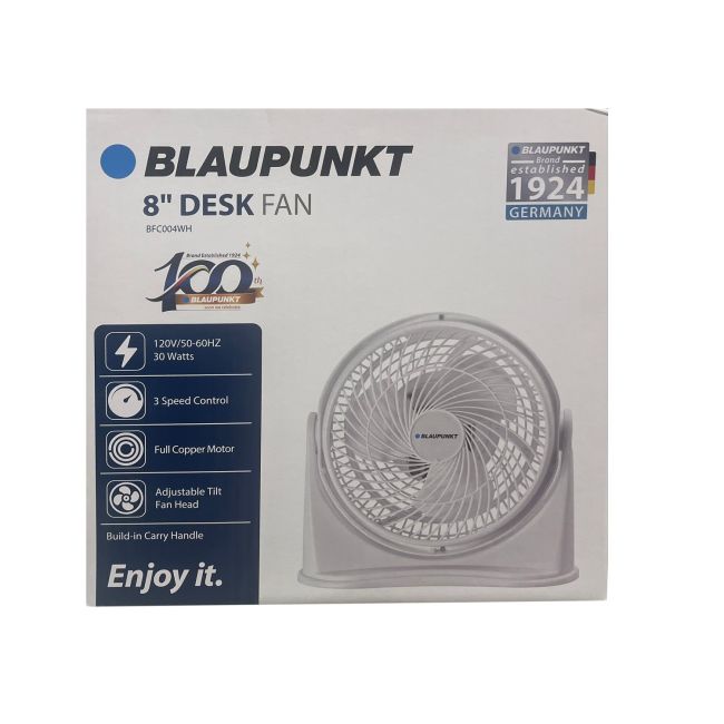 VENTILADOR DE ESCRITORIO BLAUPUNKT 8 PLG BLANCO BFC004WH