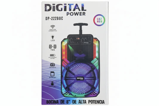 BOCINA INHALAMBRICA 8PLG DIGITAL POWER DP-222BOC
