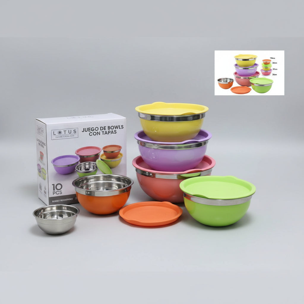 SET DE BOWL CON TAPADERA PLASTICA LHC-9750