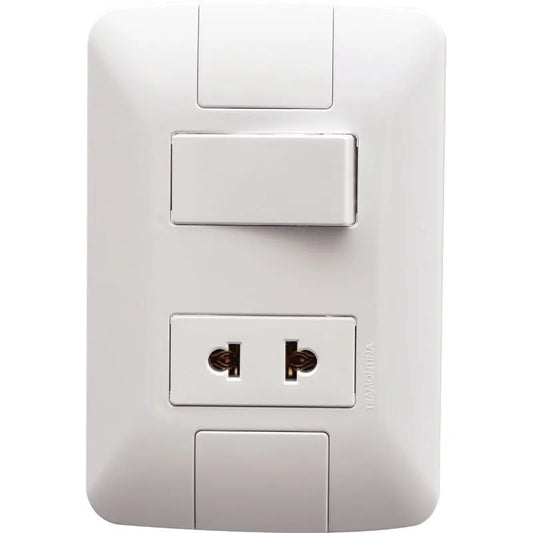 INTERRUPTOR TRAMONTINA 10A+TOMA 15-16A 57241/072