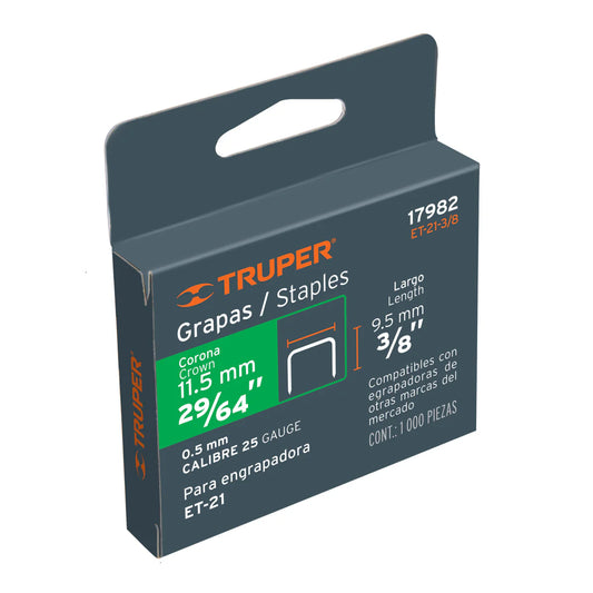 GRAPAS 1000PCS  3/8'CORONA 11.3MM PARA ET-21, TRUPER 17982
