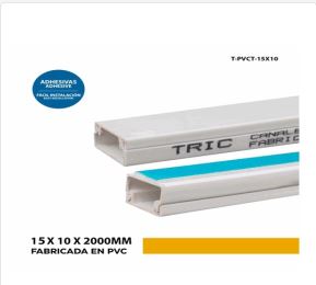 CANALETA PARA CABLES CON ADHESIVO 15X10X200MM TRIC T-PVCT-15X10