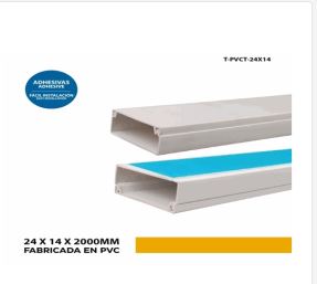 CANALETA PARA CABLES CON ADHESIVO 24X14X2000MM TRIC T-PVCT-24X14