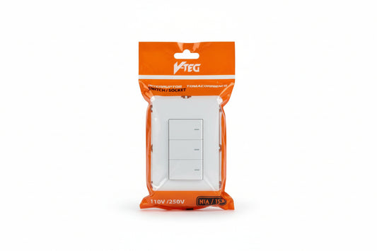 APAGADOR TRIPLE BLANCO 110V/250V V-TEG VT-211931
