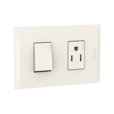 PLACA INCORP BTICINO 1 TOMA 1 SWICH MARFIL AF2231EM