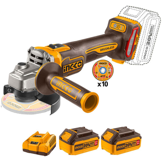 MINI ESMERIL INALAMBRICO 114.3 mm (4 1/2 in) 20 V 314.16 rad/s - 942.47 rad/s UCAGLI2211532 INGCO 77