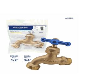 LLAVE MARIPOSA BRONCE PARA CHORRO DE 1/2X3/4PLG  A-BR240 AQUAFINA