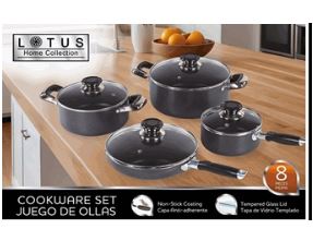 JUEGO DE OLLAS 8PZS LOTUS LHC-8PCS-001