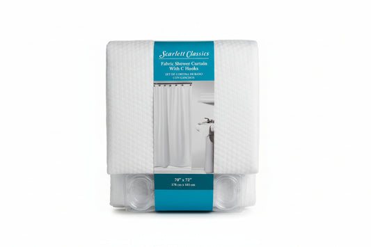 CORTINA DE BAÑO 70x72 CON GANCHOS SCARLET CLASSICS NV-845