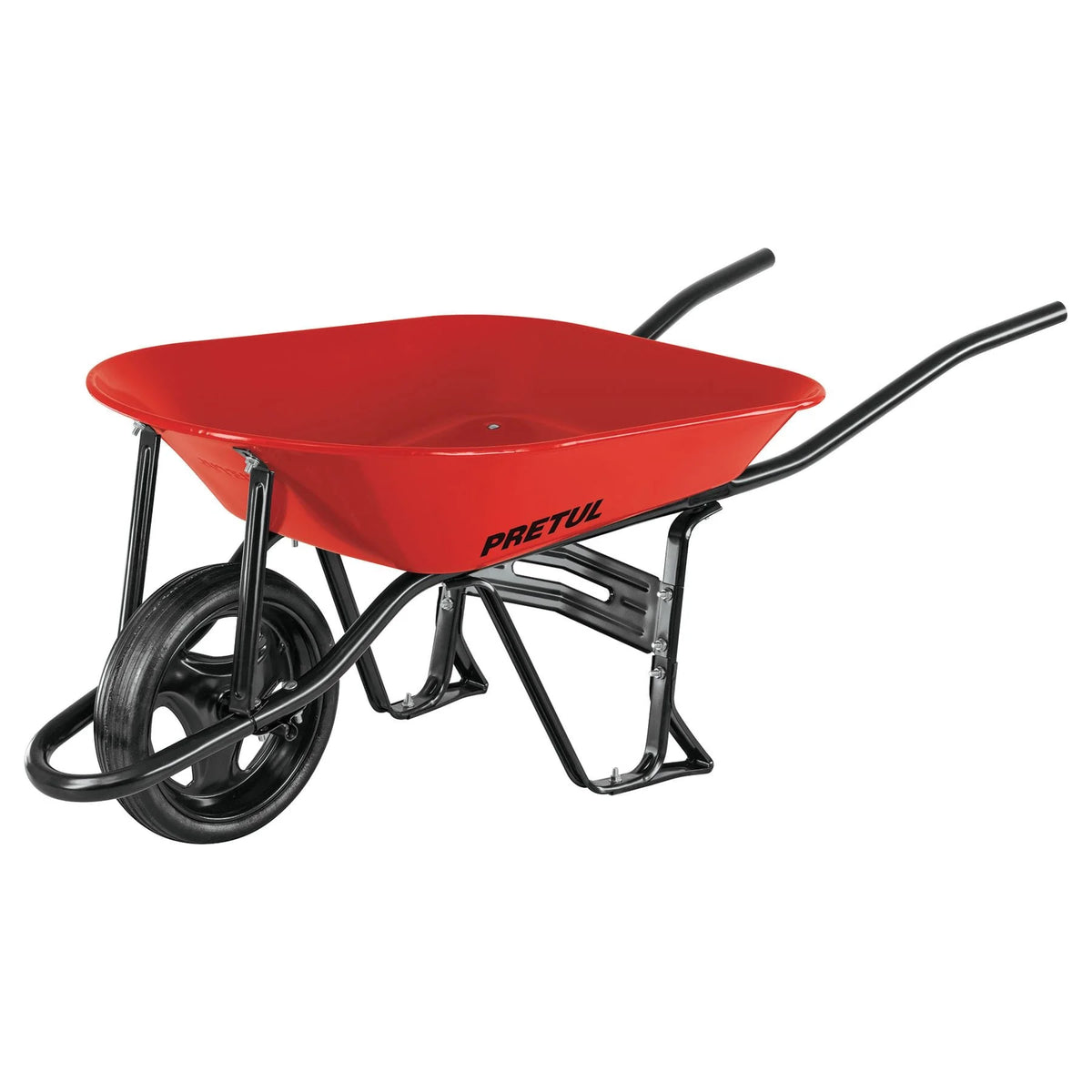 CARRETILLA 4.5 ft3 LLANTA SOLIDA ROJA PRETUL 25057