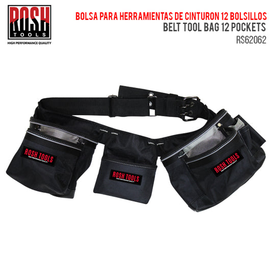 BOLSA PARA HERRAMIENTAS DE CINTURON COLOR NEGRO  ROSH TOOLS RS62062