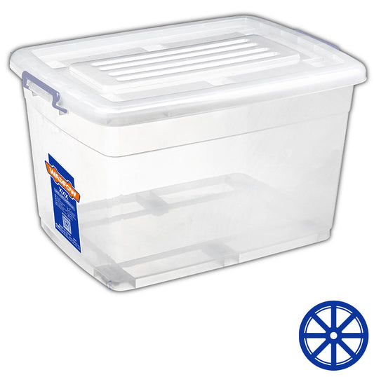 CAJA ORGANIZADORA 109 L TRANSPARENTE CON RODOS WADFOW
