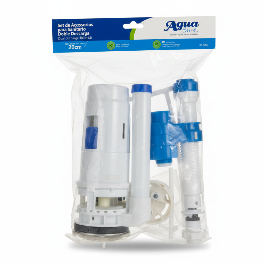 SET ACCESORIO PARA INODORO DOBLE DESCARGA 20CM AQUA