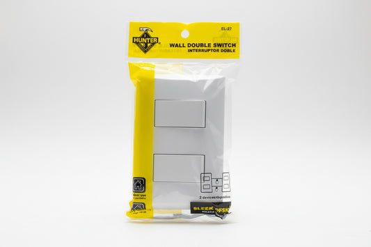 INTERRUPTOR DE PARED 2 INTERRUPTORES 2 VIAS 127 AL 250V HUNTER EL-2080