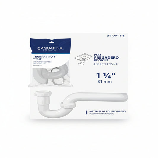 TRAMPA PVC PARA FREGADERO DE COCINA 1 1/4 PLG AQUA FINA A-TRAP-11-4
