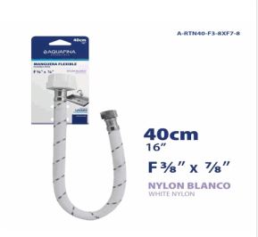 TUBO DE ABASTO DE NYLON BLANCO PARA SANITARIO 3/8X7/8 40CM AGUA FINA A-RTN40-F3-8XF7-8