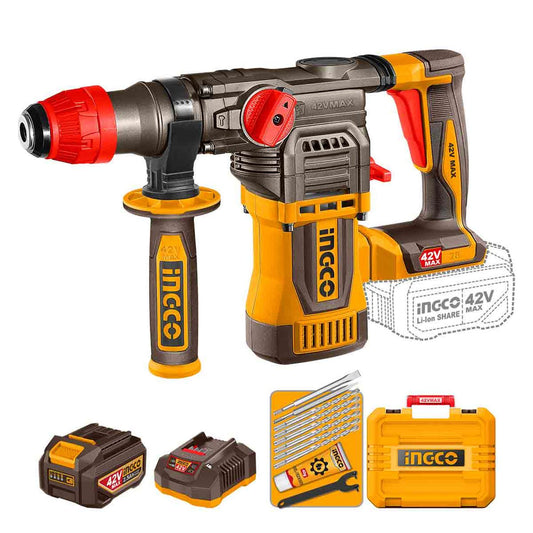 ROTOMARTILLO INALAMBRICO 3 MOD 4.5 J 42V SDS PLUS 2.4 AH INGCO UCRHLI422882 788019