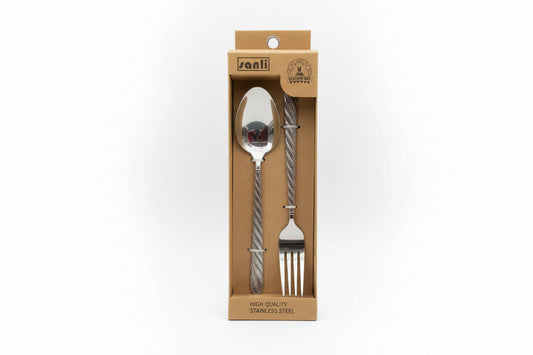 SET PLATEADO DE CUCHARA Y TENEDOR SANLI 12 PCS