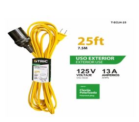 EXTENSION ELECTRICA CON SOCKET 25PIE TRIC T-ECLH-25