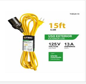 EXTENSION ELECTRICA CON SOCKET TRIC 15PIE T-ECLH-15