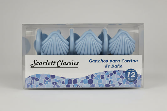 SET DE GANCHOS 12 PCS PARA CORTINA DE BAÑO SCR-2101