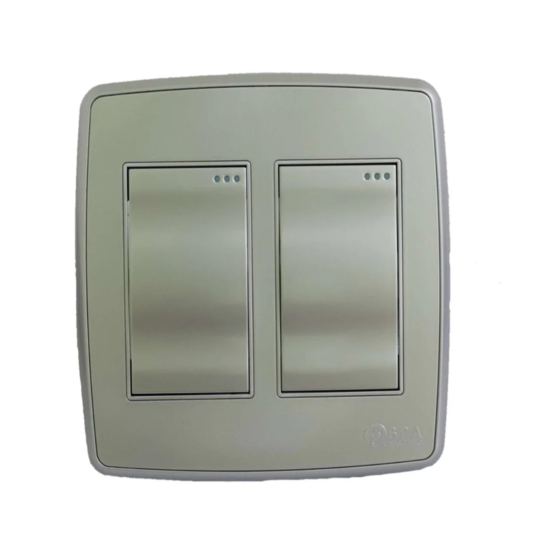 INTERRUPTOR DOBLE PLATEADO 250V 10A BPA ELECTRIC SWT010PL