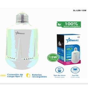 FOCO LED DE EMERGENCIA 15W INCLUYE BATERIA STARLED SL-LEB-15W
