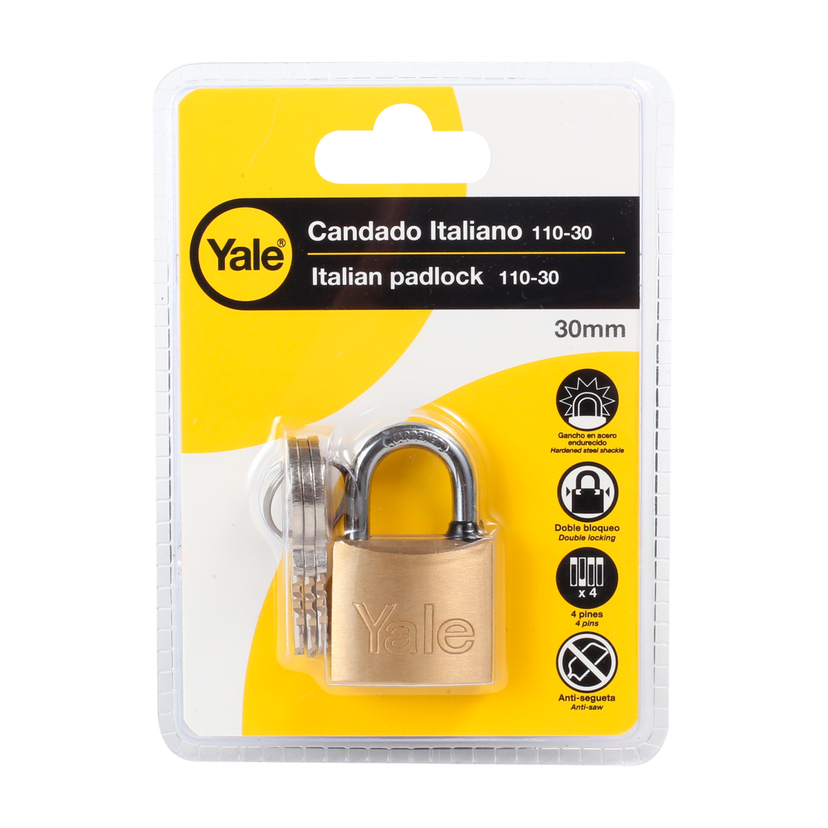 CANDADO YALE 110-30 MM BLISTER