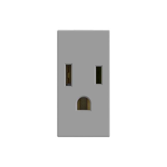 TOMA DADO POLARIZADO GRIS 2P 15A 127V MATIX GO BTICINO JG4129