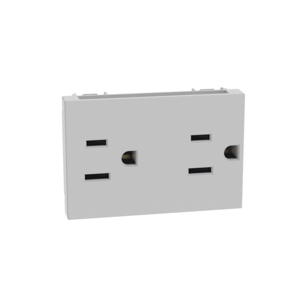 TOMA DOBLE POLARIZADO BLANCO 2P 15A 127V MATIX GO BTICINO JW4188S