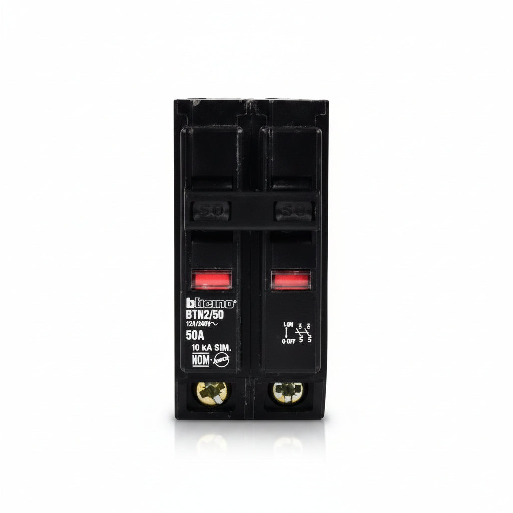 DADO TERMICO BTICINO DOBLE DE DOS POLO 50AMP
