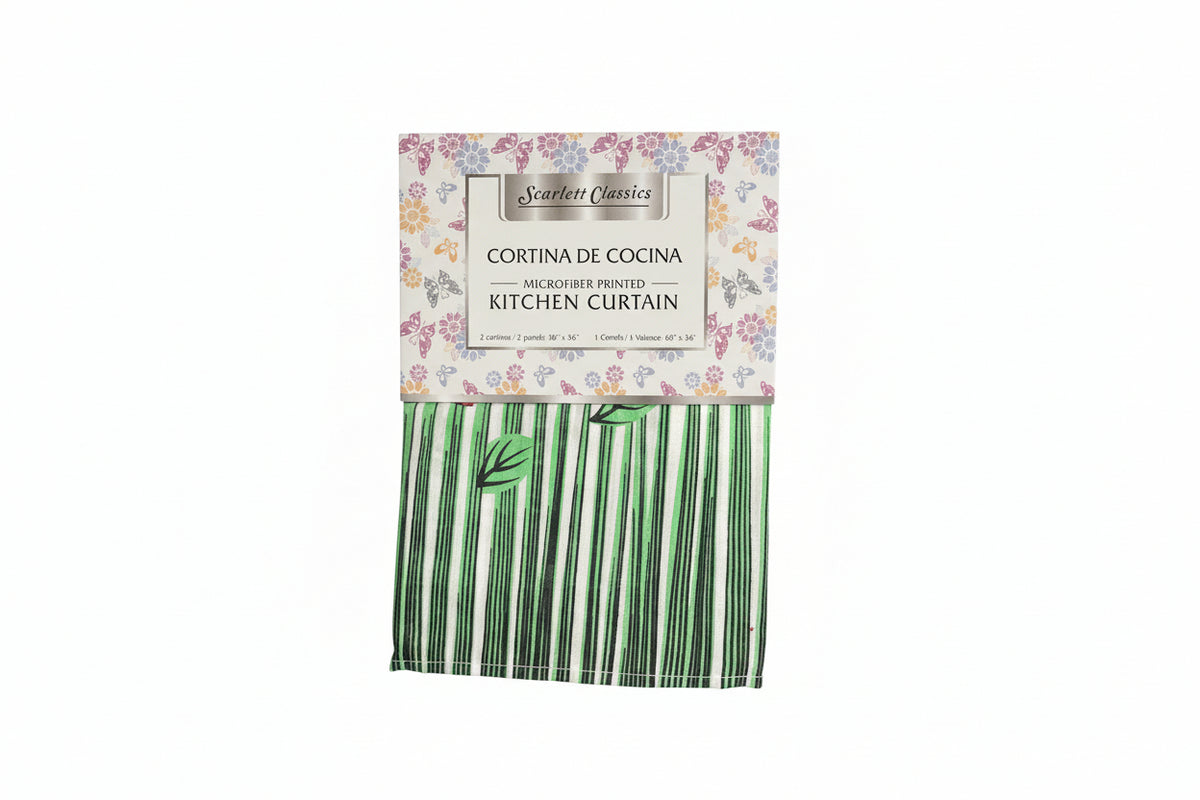 CORTINA DE COCINA 3 PIEZAS 60 × 36 PULGADAS SCARLET CLASSICS