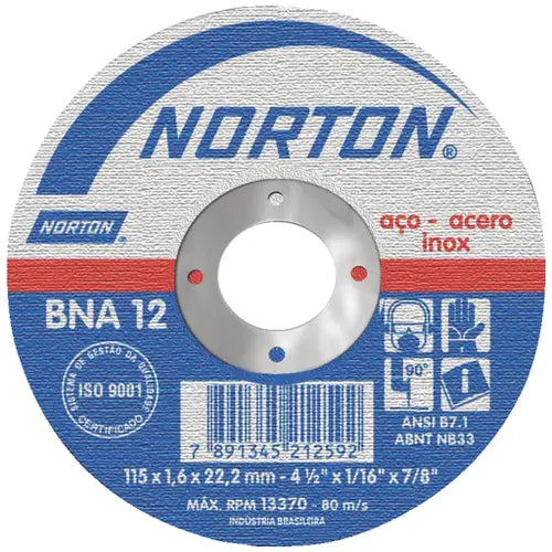 DISCO NORTON SUPER FINO CORTE METAL DE 4 1/2X1.00MMX7/8 PLG AZUL