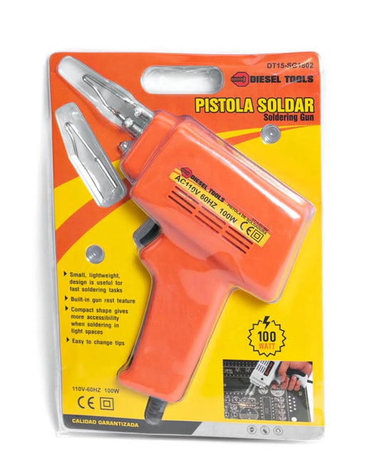 PISTOLA SOLDAR 100W BLISTER DIESEL TOOLS DT15-SG1802