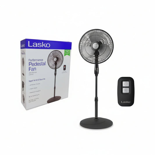 VENTILADOR DE PEDESTAL LASKO 16PLG NEGRO CON CONTROL 976-2648