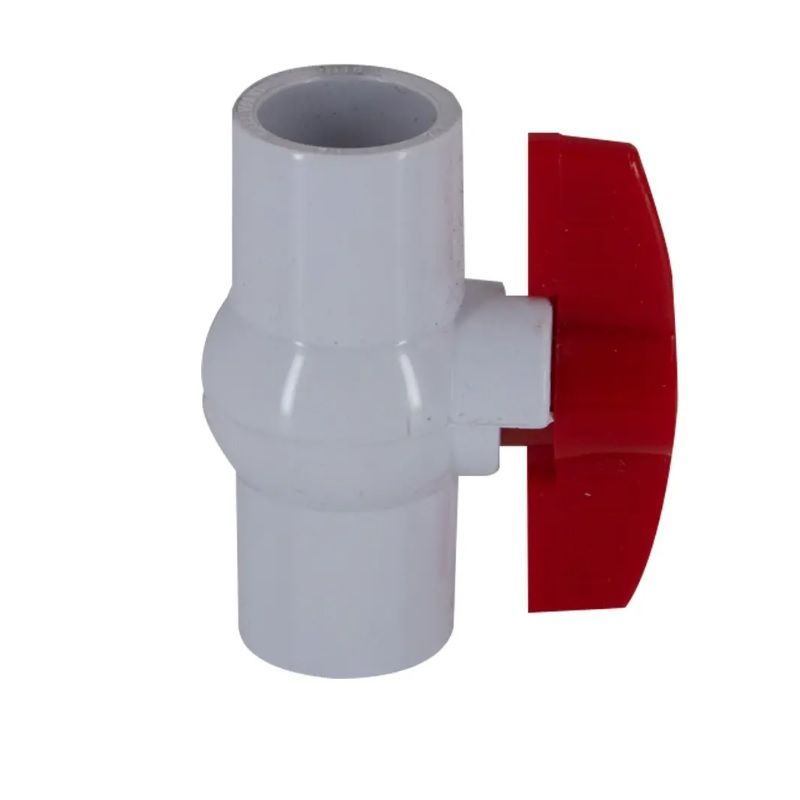 VALVULA DE BOLA PVC LISA 3/4PLG MARIPOSA AZUL/ROJO