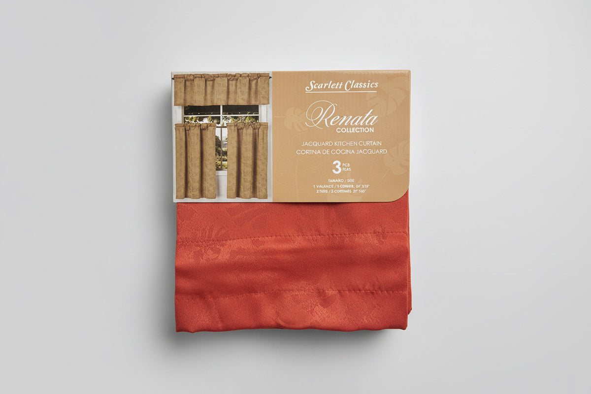 CORTINA DE COCINA RENATA 3PZS SCARLET CLASSICS