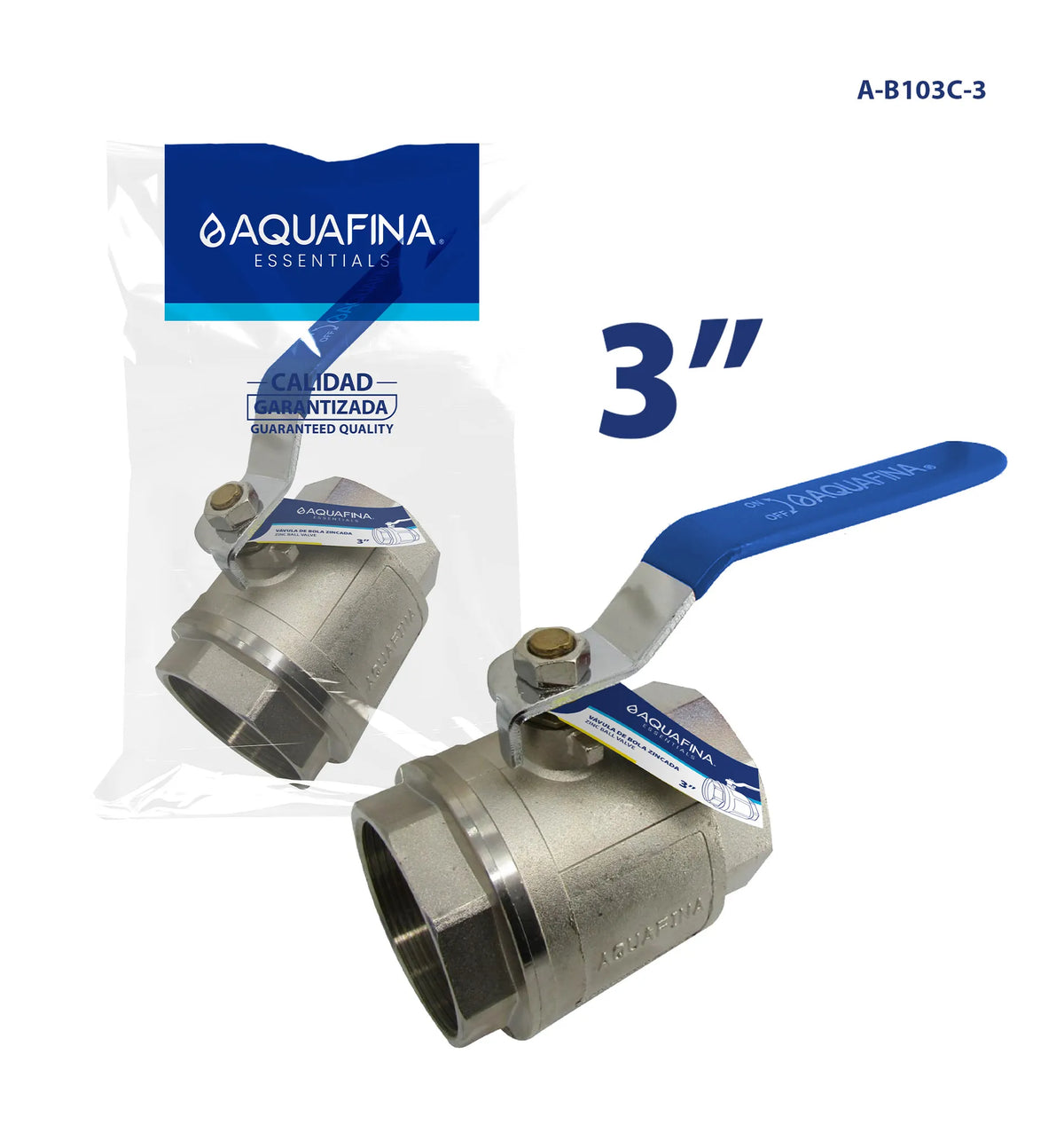 VALVULA DE BOLA NIQUELADO 3PLG PALANCA AMARILLA/AZUL