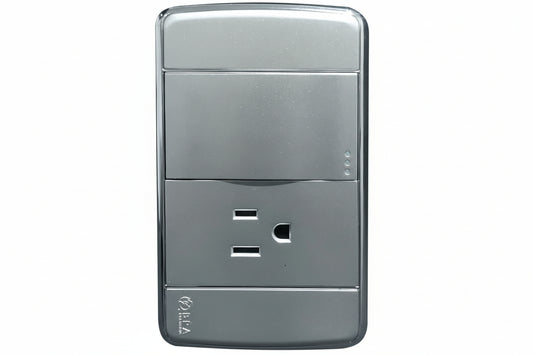 INTERRUPTOR Y RECEPTACULO PLATEADO ABPA ELECTRIC CT00010GR