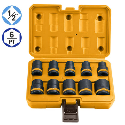 CUBO IMPACTO HEXAGONAL SET10 1/2PLG 10-24MM INGCO HKISSD12101