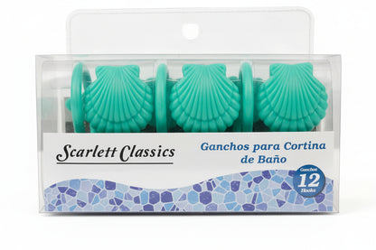 SET DE GANCHOS 12 PCS PARA CORTINA DE BAÑO SCR-2101