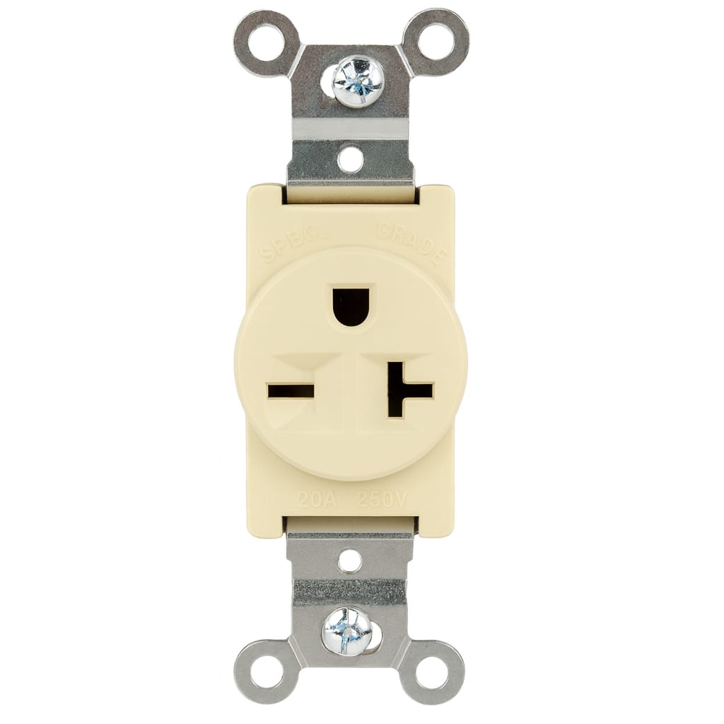 TOMA HEMBRA SENCILLO 2P+T 20A 250V BEIGE EAGLE 1876 V