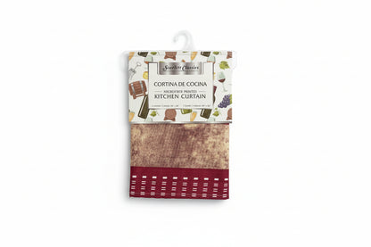 CORTINA DE COCINA 3 PIEZAS 60 × 36 PULGADAS SCARLET CLASSICS