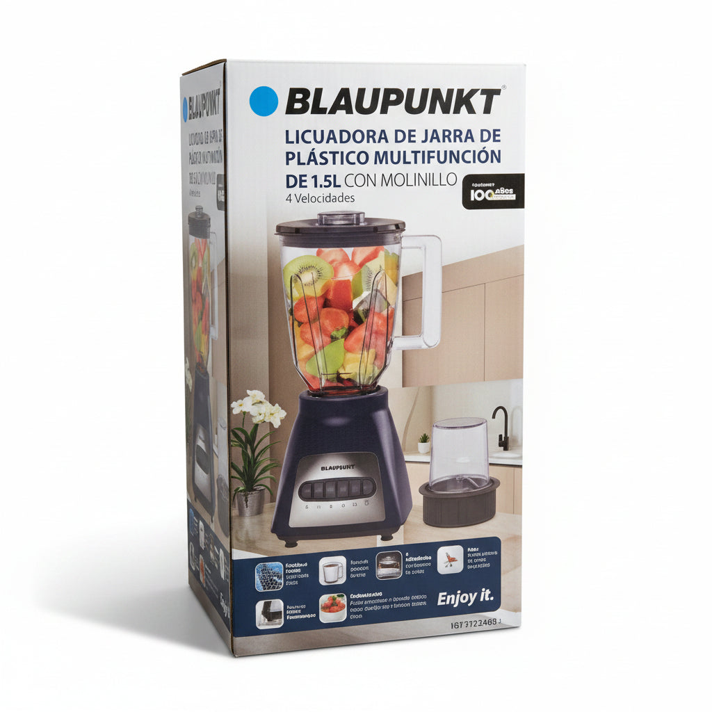 LICUADORA JARRA PLASTICA 1.5L 2EN1 AZUL BKPTB2334BU BLAUPUNKT